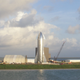 SpaceX Starship prototype on the launch pad in Cameron County, Texas.